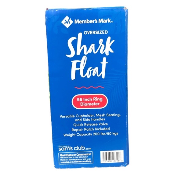 Oversized Inflatable Shark Mouth Pool Float, 95" X 68" x 13.5" - Picture 4 of 4